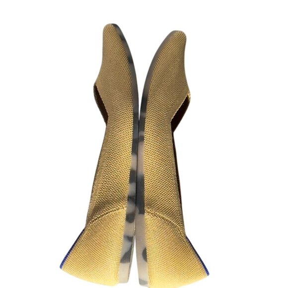 ROTHY'S Gold Pointed Toe Flats Size W7 Recycled Material Washable Women's Shoes - Picture 7 of 11